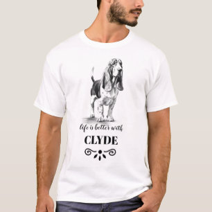 Basset Hound Life is beter met Custom Dog Name T-shirt