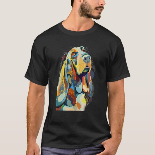 Basset Hound Looking Into Your Eyes Splash Art T-shirt (Voorkant)