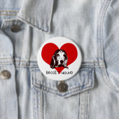 Basset Hound Love Ronde Button 7,6 Cm (In situ)