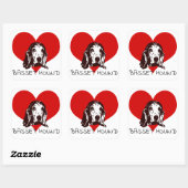 Basset Hound Love Vierkante Sticker (Vel)