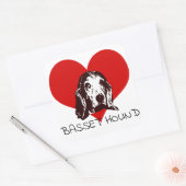 Basset Hound Love Vierkante Sticker (Envelop)