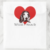 Basset Hound Love Vierkante Sticker (Tas)
