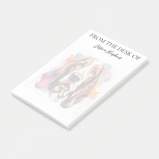 Basset Hound Lover Monogrammed Dog Post-it® Notes (Schuin)