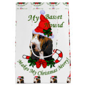 Basset Hound Lovers Kerstmis Medium Cadeauzakje (Achterkant)