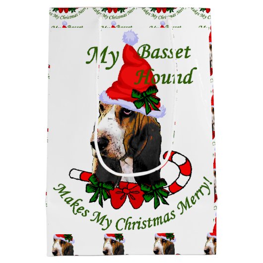 Basset Hound Lovers Kerstmis Medium Cadeauzakje (Achterkant)
