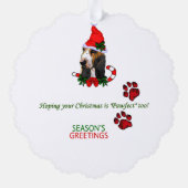 Basset Hound Lovers Kerstmis Ornament Kaart (Achterkant)
