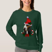 Basset Hound Lovers Kerstmis T-shirt (Voorkant)