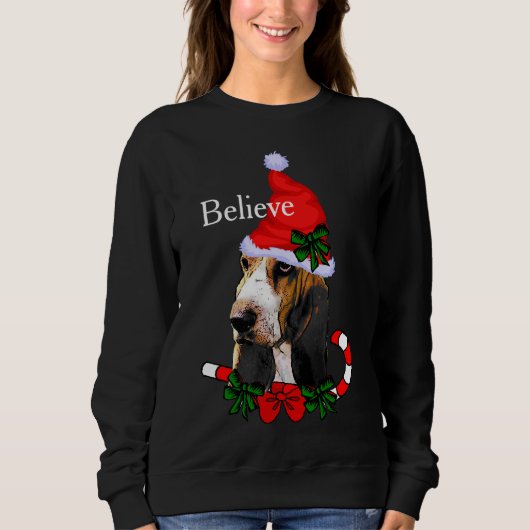 Basset Hound Lovers Kerstmis Trui (Voorkant)