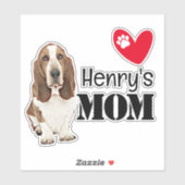 Basset Hound Mam Persoonlijke Sticker (Vel)