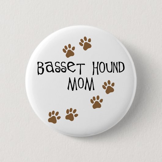 Basset Hound mama Ronde Button 5,7 Cm (Voorkant)