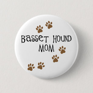 Basset Hound mama Ronde Button 5,7 Cm
