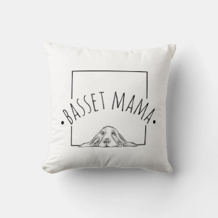 basset hound mama zwart wit simpele puppy ogen kussen