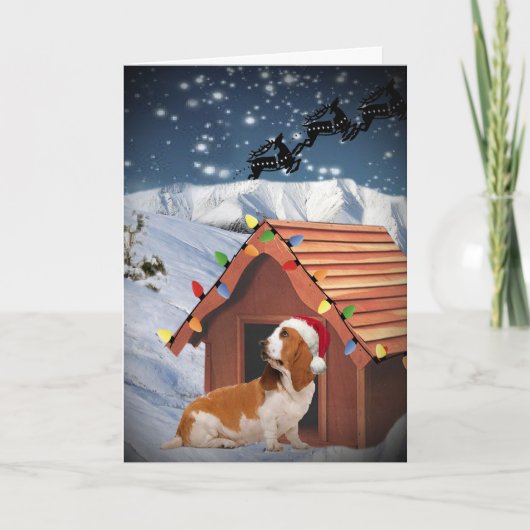 Basset Hound Merry Christmas Kaarten (Voorkant)