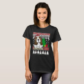 Basset Hound Merry Christmas Tree Dog Xmas Snow Sa T-shirt (Voorkant volledig)