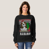 Basset Hound Merry Christmas Tree Dog Xmas Snow Sa Trui (Voorkant volledig)