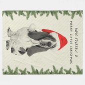 Basset Hound Merry Little Kerstmis Fleece Deken (Voorkant (Horizontaal))