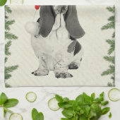 Basset Hound Merry Little Kerstmis Theedoek (Gevouwen)
