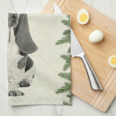 Basset Hound Merry Little Kerstmis Theedoek (Quarter Fold)