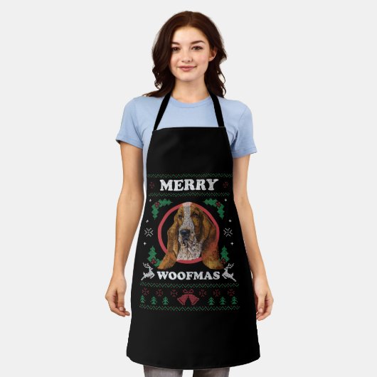 Basset Hound Merry Woofmas Christmas Dog Gift Schort (Gedragen)