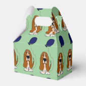 Basset Hound met ballon verjaardag geschenkdoos Bedankdoosjes (Achterkant)