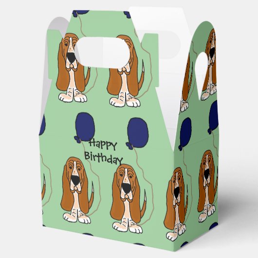 Basset Hound met ballon verjaardag geschenkdoos Bedankdoosjes (Geopend)