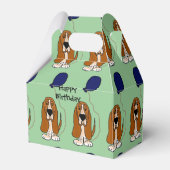 Basset Hound met ballon verjaardag geschenkdoos Bedankdoosjes (Voorkant Zijde)
