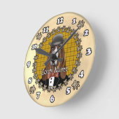 Basset Hound met bril Ronde Klok (Hoek)