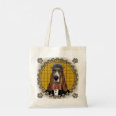 Basset Hound met bril Tote Bag (Achterkant)