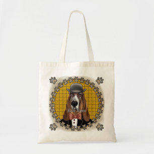 Basset Hound met bril Tote Bag