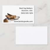 Basset Hound met flapperende oren in Wind Hond Wal Visitekaartje (Voorkant / Achterkant)