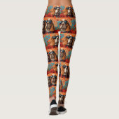 Basset Hound Met Hart Rozen Valentijnsdag Leggings (Achterkant)