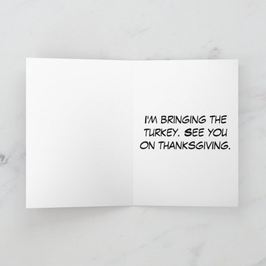 Basset hound met kalkoen in de mond thanksgiving kaart (Binnen)