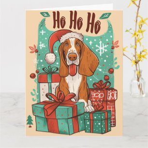 Basset Hound met kerstcadeauboxen Kaart