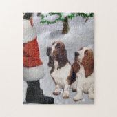Basset Hound Met Kerstmis Legpuzzel (Verticaal)