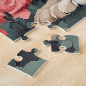 Basset Hound met Rozen - Valentijnsdag Legpuzzel (Zijkant)