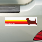 Basset Hound met Stripes Bumpersticker (Op auto)