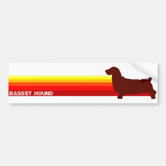 Basset Hound met Stripes Bumpersticker (Voorkant)