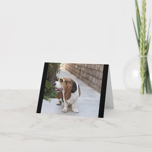 Basset Hound met zonnebril Kaart (Voorkant)
