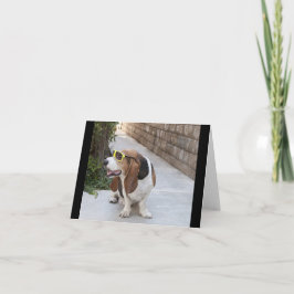 Basset Hound met zonnebril Kaart