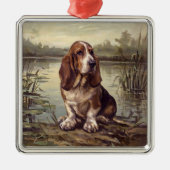 Basset Hound Metalen Ornament (Voorkant)