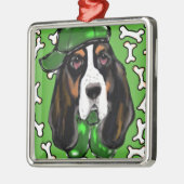 Basset Hound Metalen Ornament (Links)