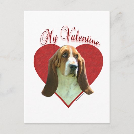 Basset Hound Mijn Valentijn Feestdagenkaart (Voorkant)