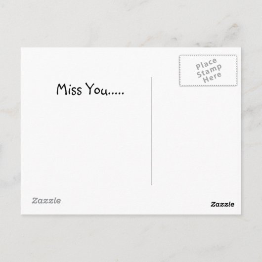 Basset Hound Miss U Briefkaart (Achterkant)