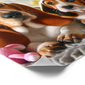 Basset Hound moeder en haar puppy Poster (Hoek)