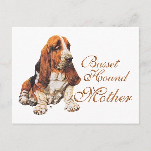 Basset Hound Moederdag Briefkaart (Voorkant)