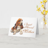 Basset Hound Moederdag Kaart (Gele Bloem)