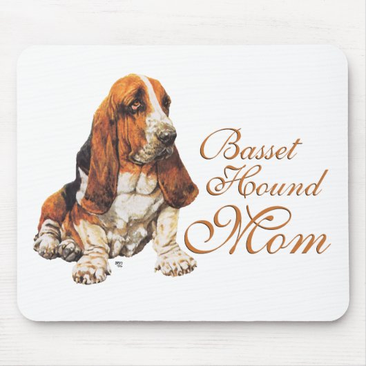 Basset Hound Moederdag Muismat (Voorkant)