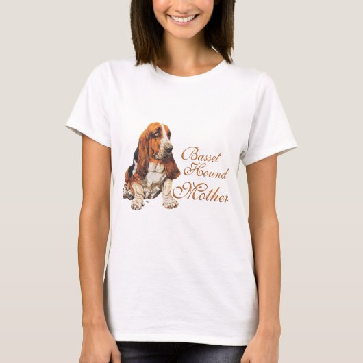 Basset Hound Moederdag T-shirt (Voorkant)