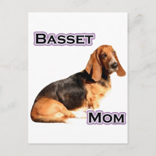 Basset Hound Mom 4 Briefkaart