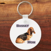 Basset Hound Mom 4 - Sleutelhanger (Voorkant)